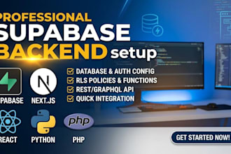 setup supabase backend, database, and auth for your website