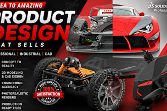 do industrial product design, cad modeling and 3d product rendering