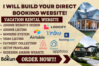 build vacation rental booking website airbnb website property management website