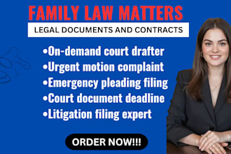 draft court documents, motions, complaints and legal pleadings