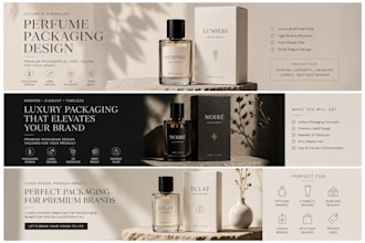 design luxury perfume packaging and label design