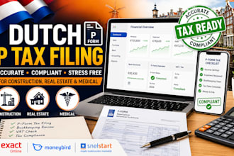 file dutch p form and help real estate using exact online, moneybird, snelstart