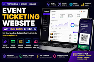 build an event ticketing website with qr code check in, event booking website