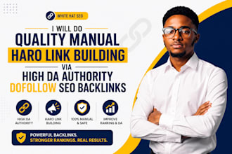 haro link building via high da authority dofollow off page seo haro backlinks