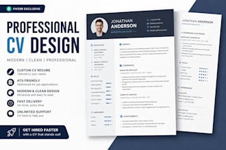 create a professional modern cv resume