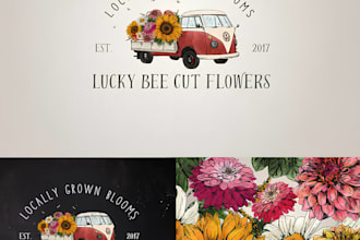 do luxury floral feminine watercolor and boutique logo design