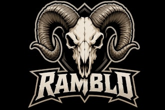 create outstanding ram skull mascot logo with express delivery