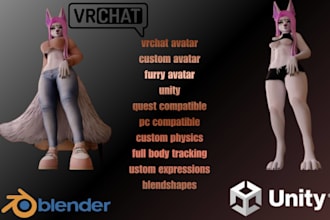 create custom vrchat avatar, vrc avatar, furry avatar,