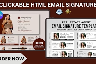 design cooperate clickable html email  signature, for apple mail gmail outlook
