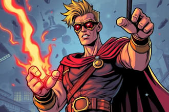 comic book illustration with comic book illustrator