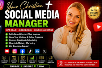 be christian social media manager life coach book design and church marketing