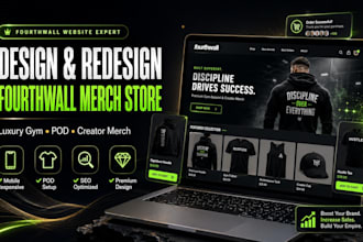 design fourth wall website redesign fourthwall shop setup merch luxury gym pod