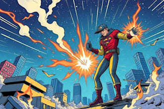 comic book illustration with comic book