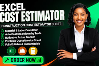create excel construction cost estimator material and labor calculator sheet