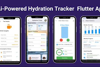 create ai hydration tracker app, water intake reminder app, wellness coach app
