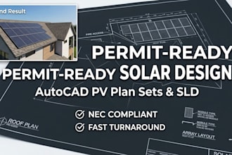 provide solar permit design, sld, and autocad pv plan sets