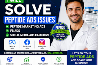 solve peptide ads issues, peptide marketing ads, fb social media ads campaign