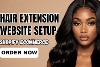design hair extension shopify store, beauty hair website, wig dropshipping store