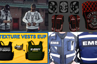 fivem kuttes custom fivem clothing kuttesmc mc vest biker clothing kuttes