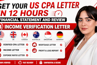 write verified CPA letter, income letter, expense ratio letter, mortgage letter