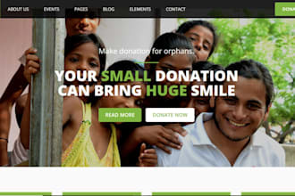 nonprofit charity ngo 501c3 donation non profit website on wix wordpress godaddy