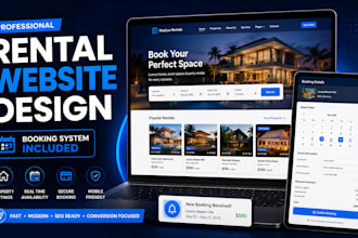 rental website design, booking website, wordpress wix rental website