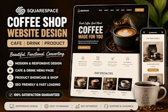 design  squarespace coffee shop website cafe website drink product website