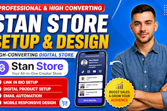 setup stan store, etsy seo, payhip, whop, kofi, gumroad, beacons ai, tiktok shop