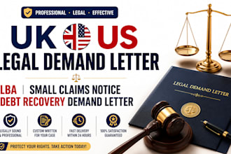 uk US legal demand letter lba small claims notice debt recovery demand letter