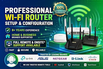 setup and troubleshoot your home or office wifi network professionally