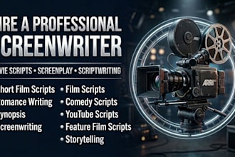 write movie screenplay, youtube script, synopsis, tv series, script writing