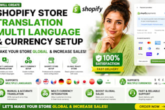 create shopify store translation multi language and currency setup shopify