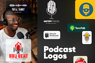 do unique and professional podcast cover art or podcast logo