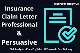 write a professional UK insurance claim or appeal letter