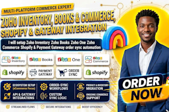 zoho inventory zoho books zoho one commerce shopify payment gateway order sync