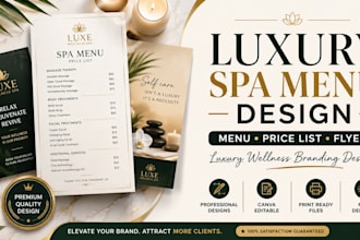 do spa menu, massage therapy flyer, beauty salon price list, spa brochure flyer
