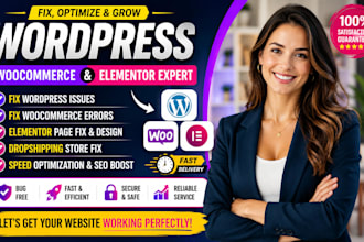 fix wordpress issues fix woocommerce webshop  elementor dropshipping store