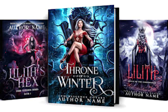 design a premium dark romance book cover and gothic fantasy ebook cover for KDP