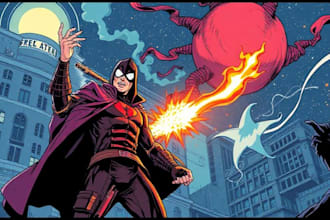 comic book illustration with comic book illustrator