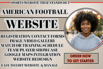american football website sports booking football team sports academy coach site
