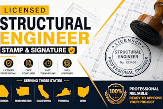 licensed structural engineer stamp georgia, washington, california virginia ohio
