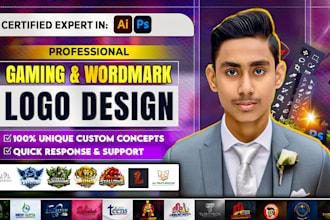 design gaming, signature and wordmark logo design for you