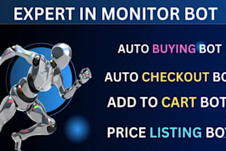 develop auto checkout bot, pokemon bot ,auto purchase bot ,target bot
