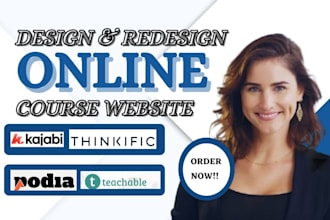 design your kajabi website, landing page, and online course