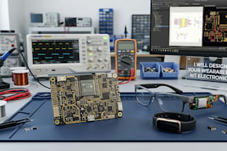 design wearable iot health device pcb, smart glasses, esp32 sensor system