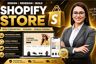 design shopify store, build shopify website or redesign shopify store