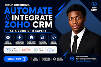 setup zoho CRM, zoho books and zoho inventory integration and automation