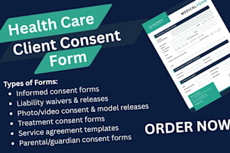 write client consent forms, waivers, and legal agreement documents