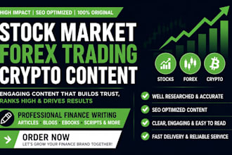 write professional stock market forex trading finance ebook