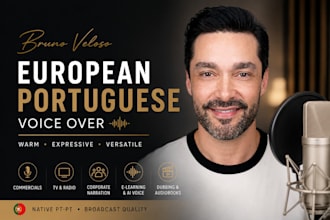 record a professional european portuguese voice over